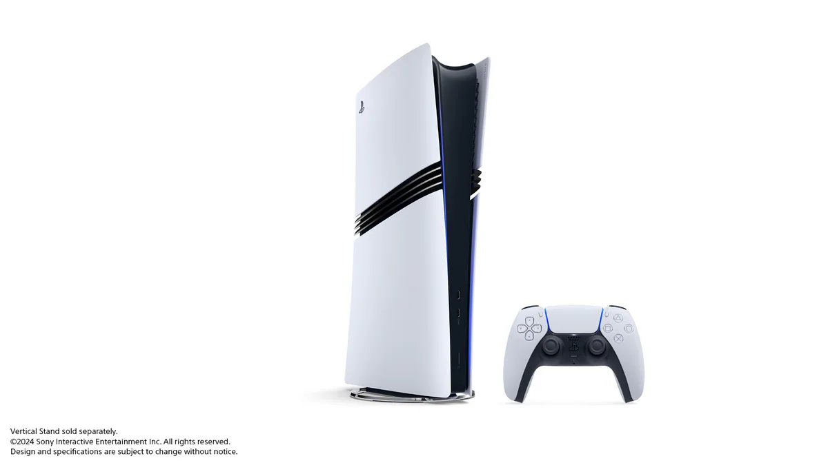 PlayStation 5 Pro console and DualSense wireless controller are shown in an official product image.